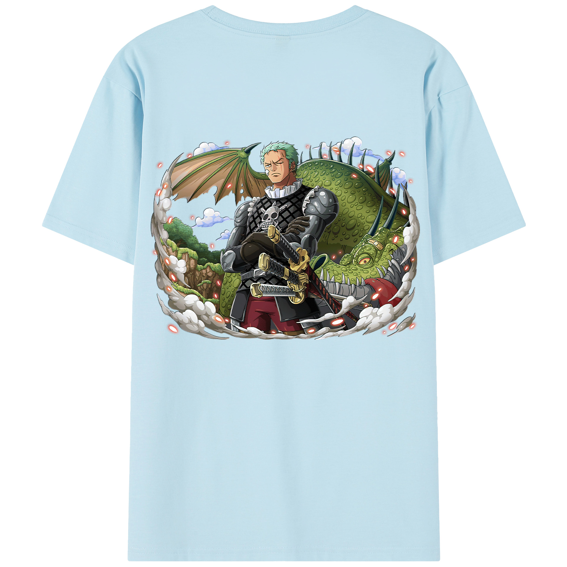 ワンピース ロロノア・ゾロ ONE PIECE Roronoa Zoro 綿100％半袖Tシャツ（背面プリント）